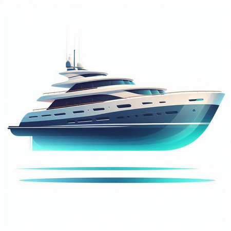 luxury yacht isolated on white background. Vector illustration. EPS 10のイラスト素材