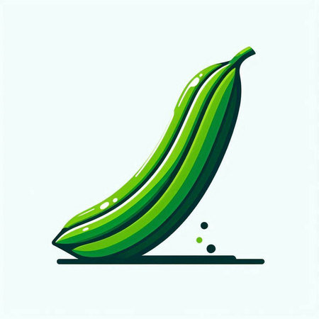 Illustration of a green zucchini isolated on a white backgroundのイラスト素材