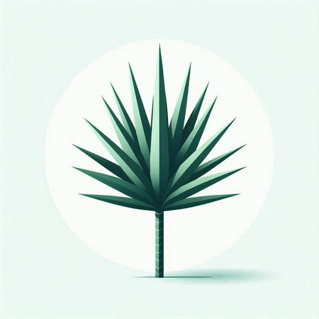 Illustration of a palm tree on a white background, vector illustrationのイラスト素材
