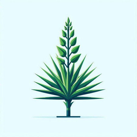 Vector illustration of a coniferous plant on a blue background.のイラスト素材