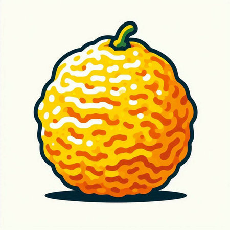 Orange fruit on white background. Hand drawn vector illustration. Doodle style.のイラスト素材