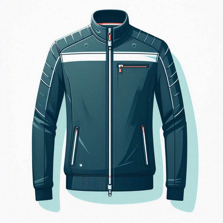 Jacket for winter sports. Vector illustration isolated on white background.のイラスト素材