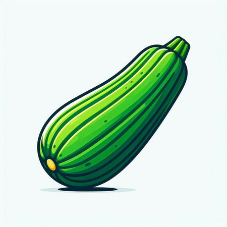 Fresh zucchini isolated on a white background. Vector illustration.のイラスト素材