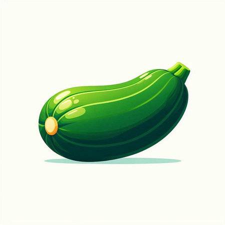 Illustration of a fresh green zucchini on a white backgroundのイラスト素材