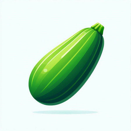 Illustration of a fresh green zucchini on a white backgroundのイラスト素材
