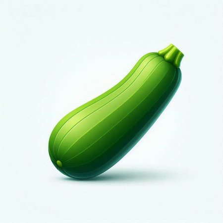Green zucchini isolated on white background. 3d illustration.のイラスト素材