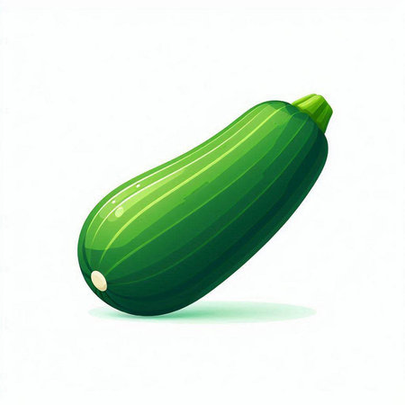 Illustration of a fresh zucchini isolated on a white backgroundのイラスト素材