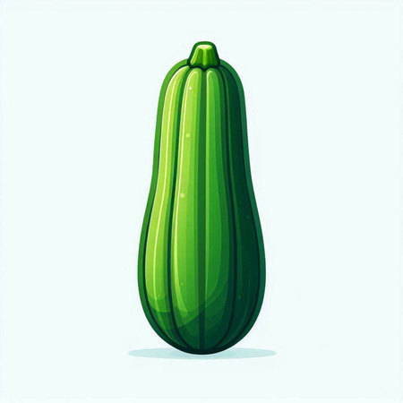 Green zucchini isolated on a white background. Vector illustration.のイラスト素材