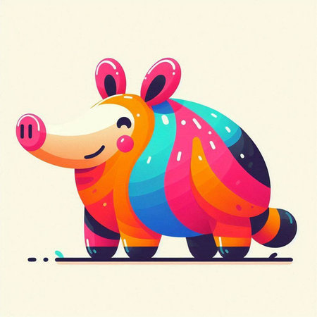 Cartoon hippopotamus. Colorful vector illustration for your designのイラスト素材