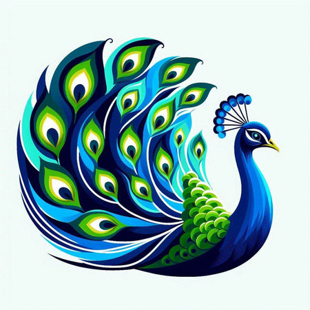 Peacock in the form of a peacock. Vector illustration.のイラスト素材