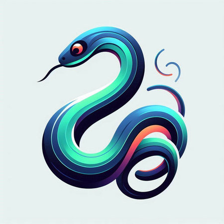 Colorful snake on a white background. Vector illustration. Eps 10のイラスト素材