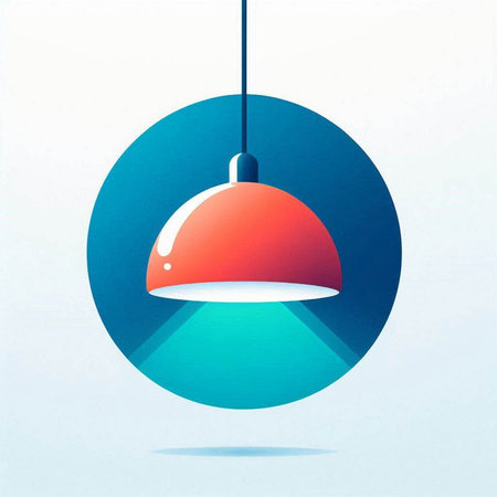 Ceiling lamp icon. Flat design style. Vector illustration.のイラスト素材
