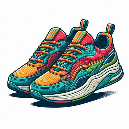 Sneakers on white background. Vector illustration of sport shoes.のイラスト素材