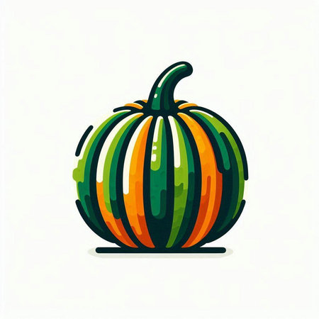 Pumpkin vector illustration on white background. Hand drawn cartoon pumpkin.のイラスト素材