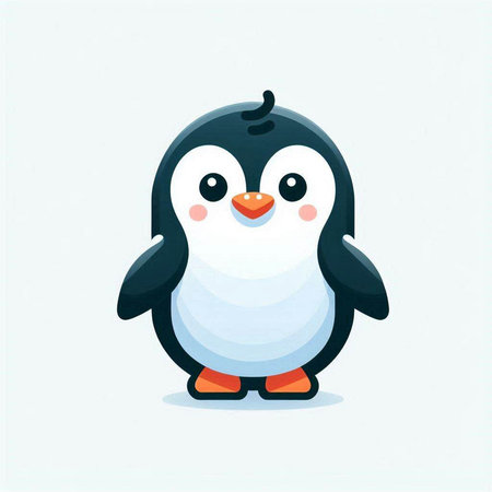 Cute penguin vector illustration. Cute cartoon penguin.のイラスト素材