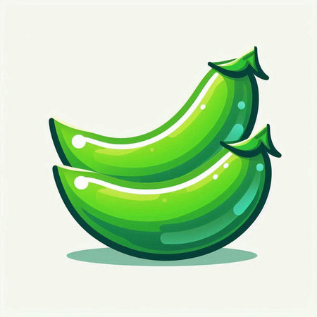 Illustration of a fresh green banana on a white background, vector illustrationのイラスト素材