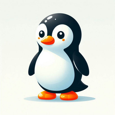 Cartoon penguin isolated on a white background. Vector illustration.のイラスト素材