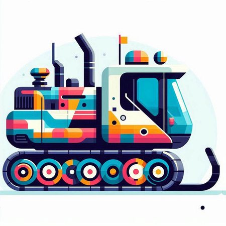 Vector illustration of locomotive with letter D. Colorful flat vector illustration.のイラスト素材