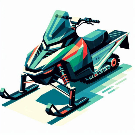 Snowmobile isolated on a white background. Vector illustration for your designのイラスト素材