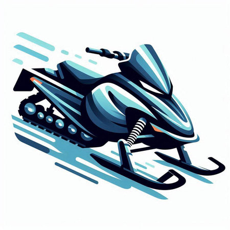 Snowmobile. Vector illustration. Isolated on a white background.のイラスト素材