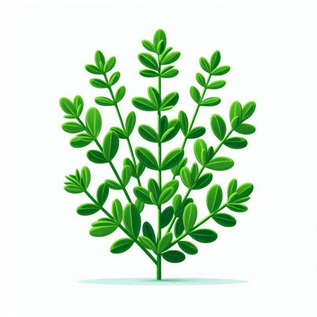 Green leaves on a white background. Vector illustration for your design.のイラスト素材