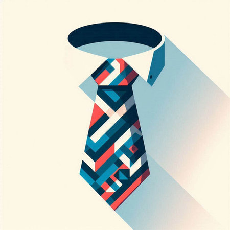 Stylish necktie on a light background. Vector illustration. Eps 10のイラスト素材
