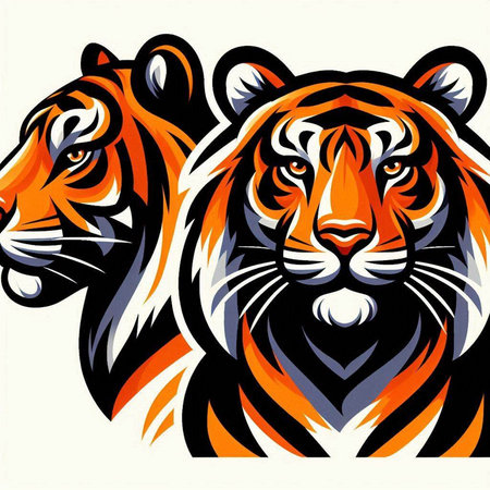 Tiger head mascot. Vector illustration of a tiger head mascot.のイラスト素材