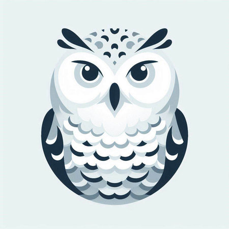 Owl. Vector illustration in the style of a flat design.のイラスト素材