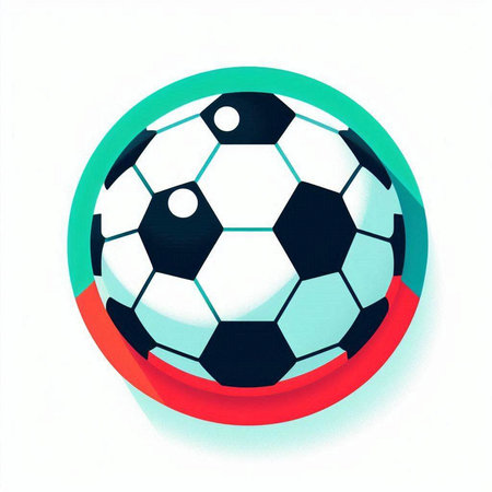 Soccer ball icon isolated on white background. Flat design style.のイラスト素材