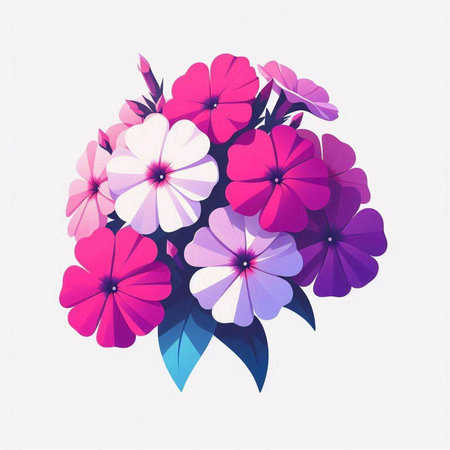 Flowers in a bouquet on a white background. Vector illustration.のイラスト素材