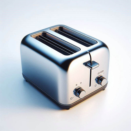 Toaster isolated on the white background. 3d render illustration.のイラスト素材
