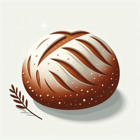 Bread with chocolate glaze on a light background, vector illustrationのイラスト素材