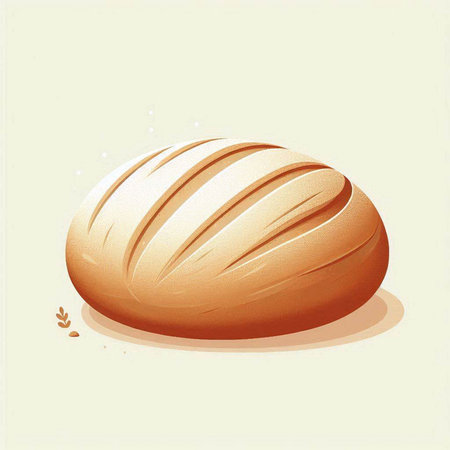 Illustration of a fresh bread on a white background, vector illustrationのイラスト素材