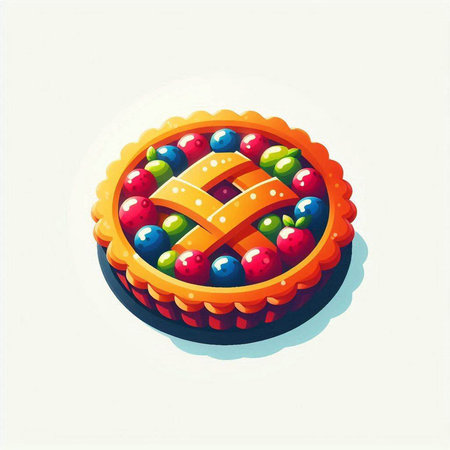 Colorful fruit pie on white background. Vector illustration. Eps 10のイラスト素材