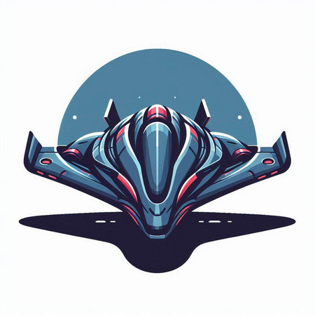 Illustration of a futuristic alien spaceship isolated on a white background.のイラスト素材