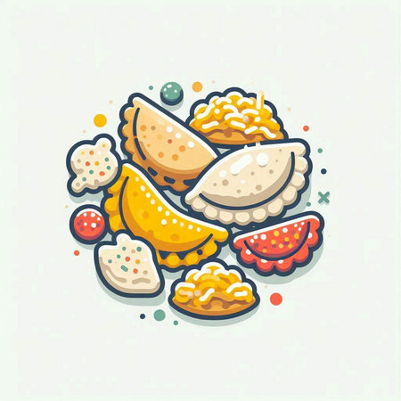 Illustration of indian traditional food. Vector illustration for your designのイラスト素材