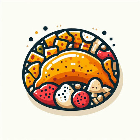 Vector illustration of a croissant in a flat style on a white backgroundのイラスト素材