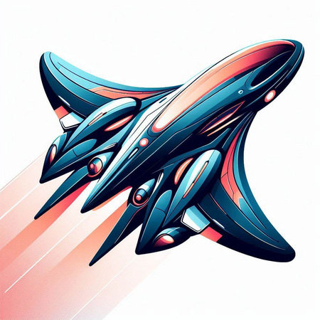 space ship, vector illustration, eps10, contains transparenciesのイラスト素材