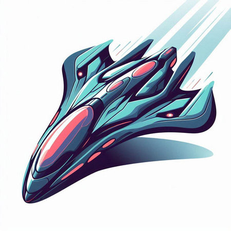 Futuristic spaceship. Futuristic spaceship. Vector illustration for your designのイラスト素材