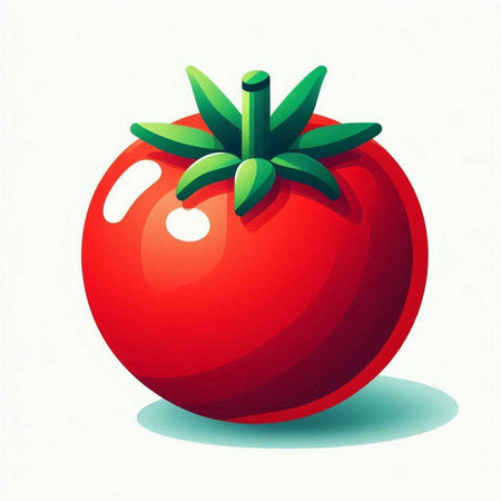 Tomato on a white background. Vector illustration. Eps 10.のイラスト素材