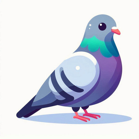 Pigeon on white background. Vector illustration of a bird.のイラスト素材