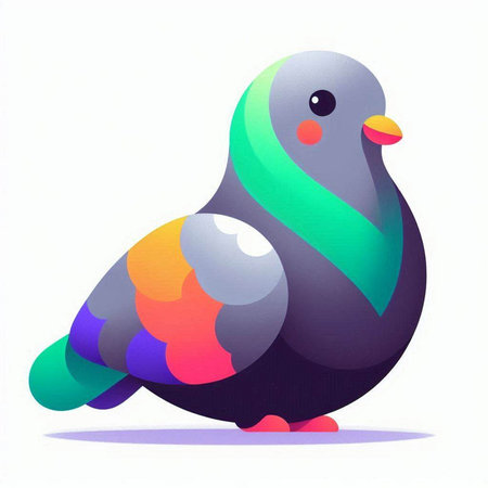 Pigeon on a white background. Vector illustration of a bird.のイラスト素材