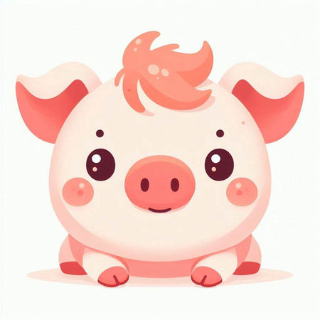 Cute cartoon pig. Vector illustration of a cute piglet.のイラスト素材