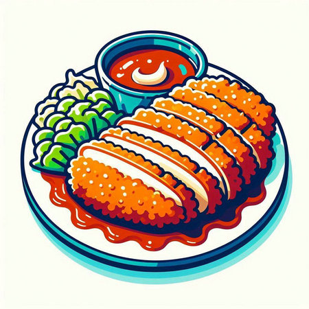 Illustration of a japanese food isolated on a white backgroundのイラスト素材