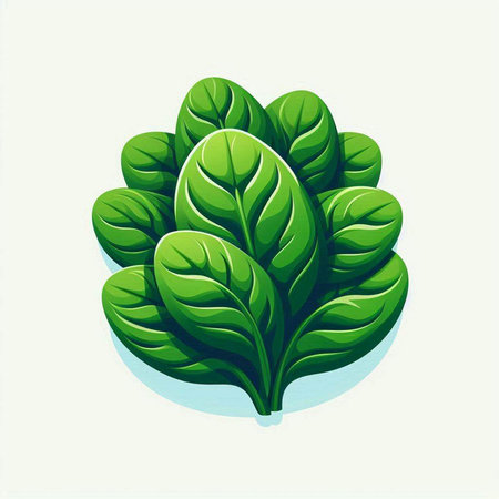 Illustration of green lettuce leaf on white background. Vector illustration.のイラスト素材