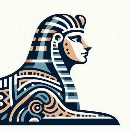 Egyptian pharaoh. Vector illustration of an ancient Egyptian goddess.のイラスト素材