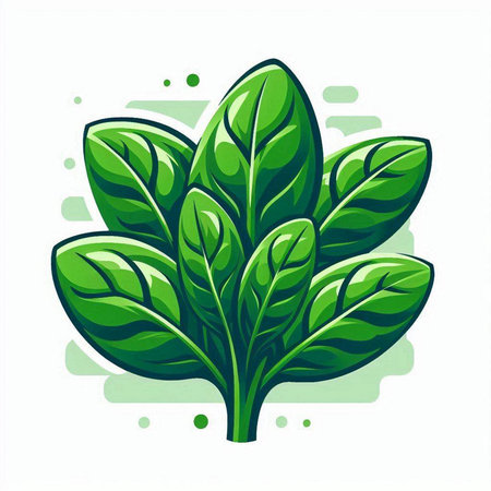Spinach vector illustration. Isolated on white background. Vector illustration.のイラスト素材