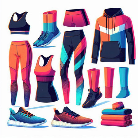 Set of sportswear. Sportswear. Vector illustration.のイラスト素材