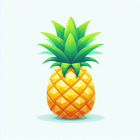 Pineapple vector illustration. Pineapple fruit isolated on white background.のイラスト素材