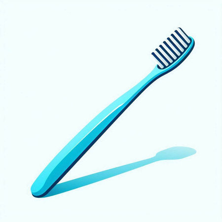 Blue toothbrush on a white background with shadow. Vector illustration.のイラスト素材